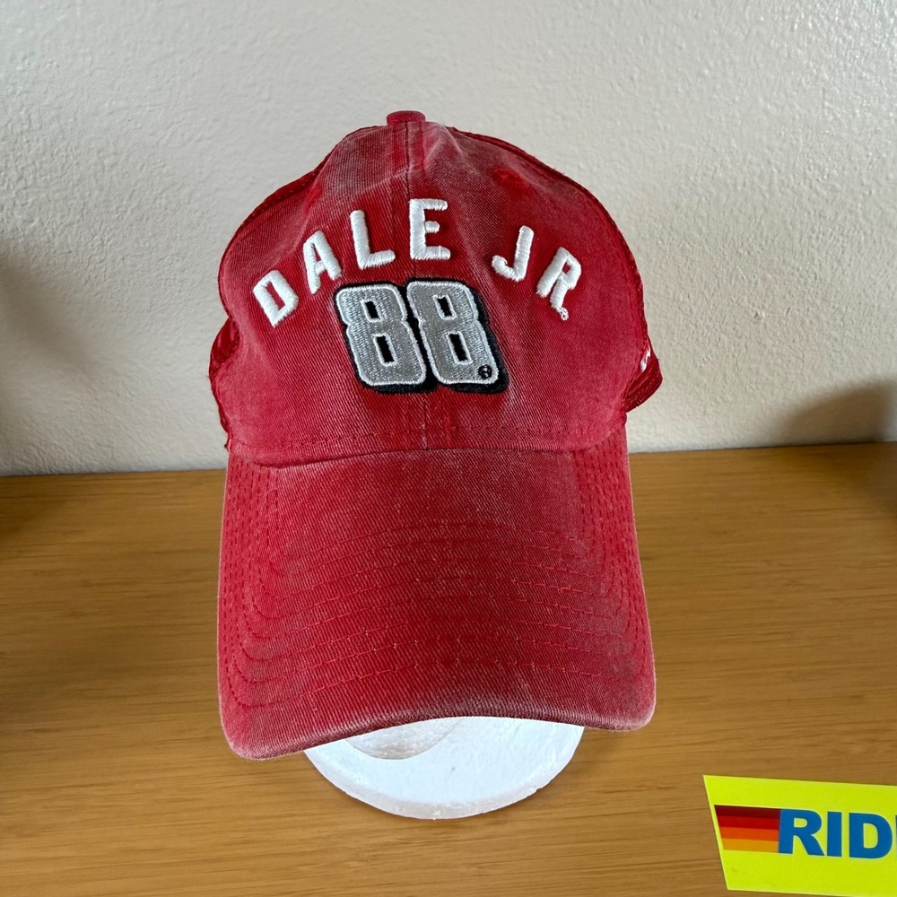 New Era Dale Jr 88 Trucker Hat Mens OSFA Red NASCAR Racing 9TWENTY Snapback Cap